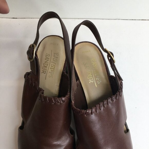 Easy-Steps Sandler Slingback  Brown Leather Sandals Size 9 - Picture 7 of 12